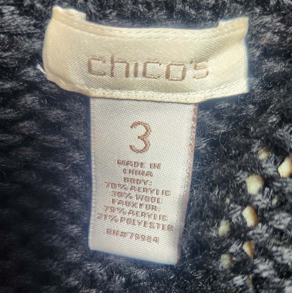 Chicos black long sweater, size 3 - Picture 3 of 3